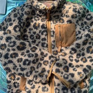 Cat & Jack Tan and Black Leopard Print Kids Puffer Jacket